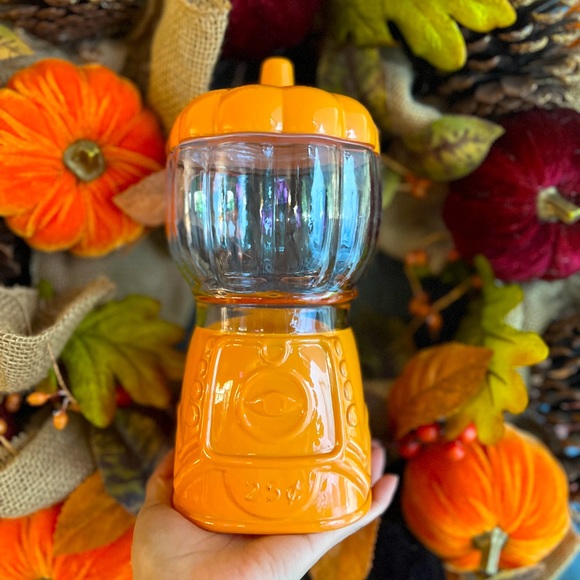 ✨NEW🎃Target Bullseye Playground Orange Pumpkin Glass Gumball Machine Jar🍭 - Picture 8 of 15